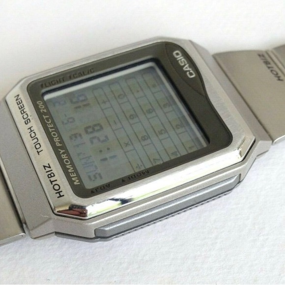 CASIO VDB-3000 HOTBIZ TOUCH SCREEN CALCULATOR WATCH VINTAGE 1995 Stainless Japan - Picture 3 of 7